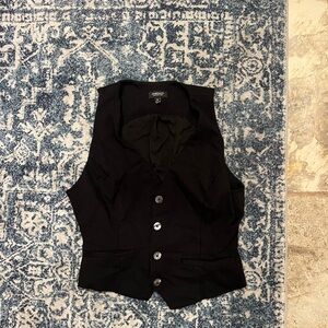 Stylish Black Button-Up Vest by Express